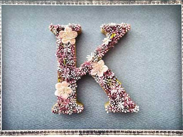 tao様確認用♡イニシャルオブジェ ハット×選べる花冠 イニシャルオブジェ 立体・オブジェ Lucey