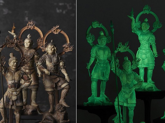 カッコ良すぎだろコレ！暗闇で光るナイトグロウ仕様な四天王の仏像